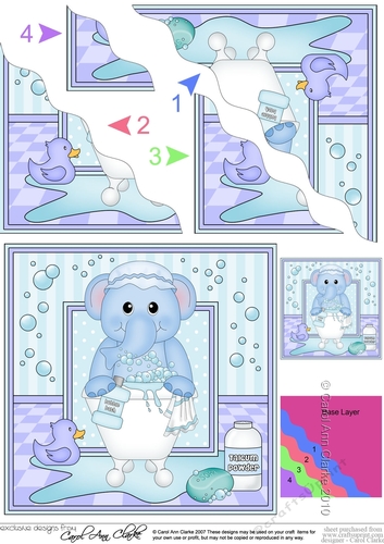 Cute Little Elephant Bathtub Baby - Wavey Corner Stacker