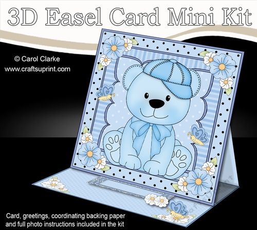 3D Easel Card Mini Kit - Cute Little Teddy Bear
