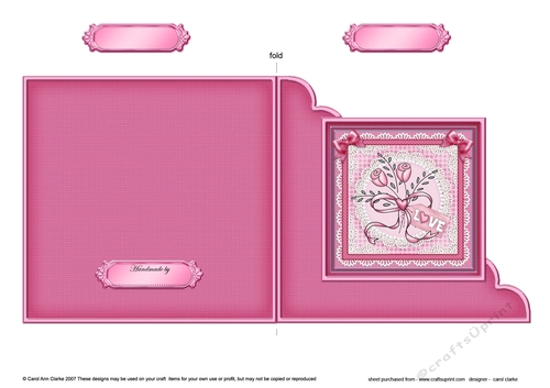 Romantic Roses  - Cut and Fold Corner Card 