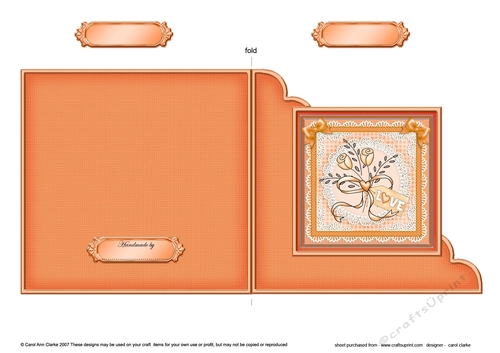 Romantic Roses  - Cut and Fold Corner Card 
