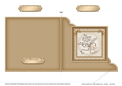 Romantic Roses  - Cut and Fold Corner Card 