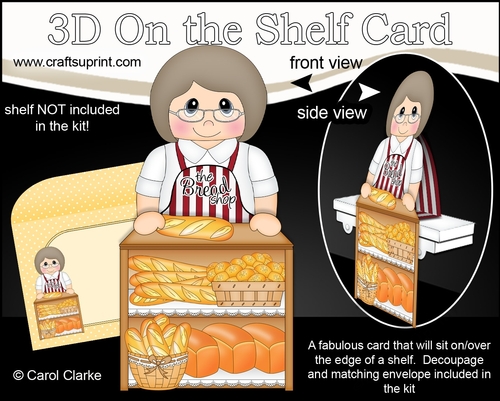 3D On the Shelf Card Kit - Older Lady Aretha works at the Bread & Bun Bakery