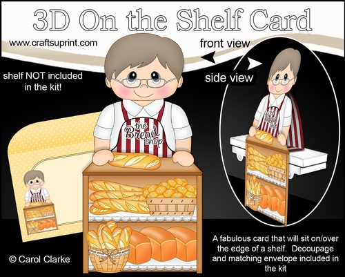 3D On the Shelf Card Kit - Older Man Lucian works at the Bread & Bun Bakery