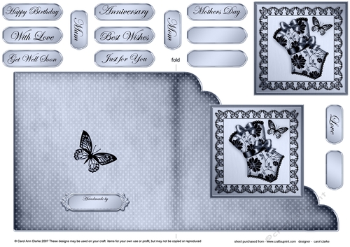 Elegant Boudoir - Cut and Fold Corner Card 