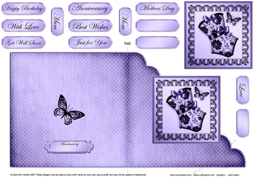 Elegant Boudoir - Cut and Fold Corner Card 