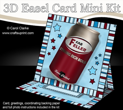 3D Easel Card Mini Kit - Beer Can - Fab Feller
