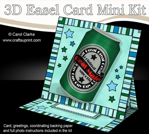 3D Easel Card Mini Kit - Beer Can - Real Male