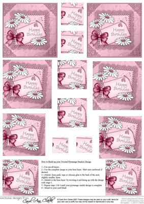 Daisies on Metallic Lace Twisted Pyramage Sheet