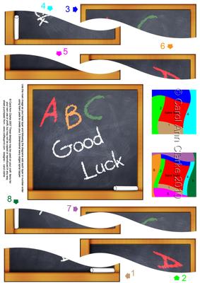 Good Luck Blackboard Quick Card with Wavy Spiral Side Stacke