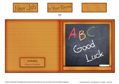 Good Luck Blackboard Cut and Fold Quick Card