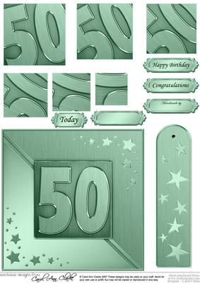 50th Metallic Age Quick Card with Twisted Pyramage