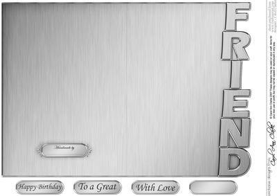 5 x 7 Elegant Metallic Friend Shaped Card