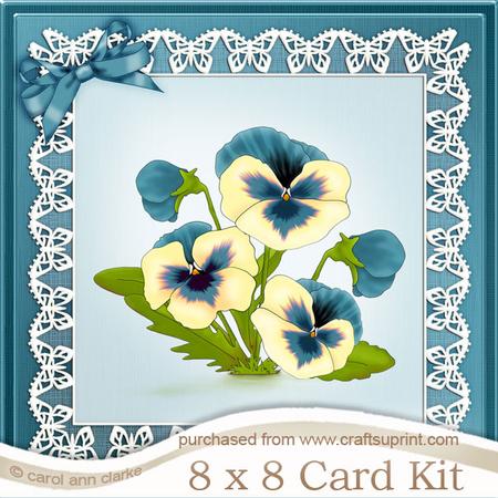 8 x 8 Pansy on Butterfly Lace Kit with 3D Decoupage