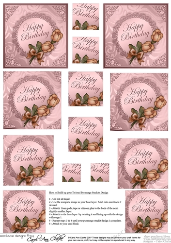 Roses and Metallic Lace - Twisted Pyramage sheet