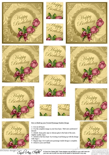 Roses and Metallic Lace - Twisted Pyramage sheet