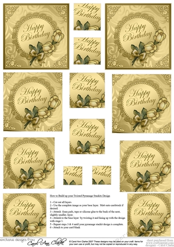 Roses and Metallic Lace - Twisted Pyramage sheet