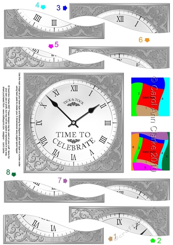 Time to Celebrate Clock - Wavy Spiral Side Stacker