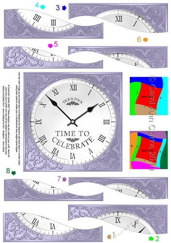 Time to Celebrate Clock - Wavy Spiral Side Stacker