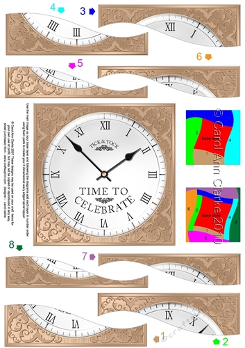 Time to Celebrate Clock - Wavy Spiral Side Stacker