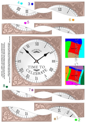 Time to Celebrate Clock - Wavy Spiral Side Stacker