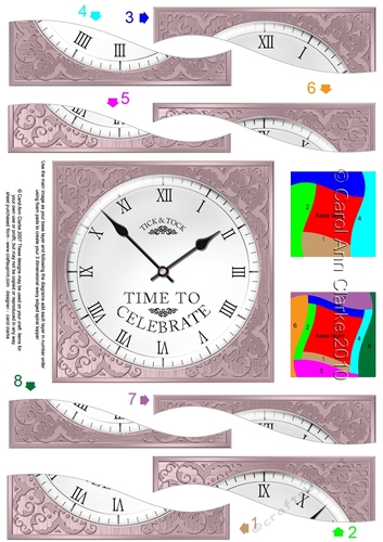 Time to Celebrate Clock - Wavy Spiral Side Stacker