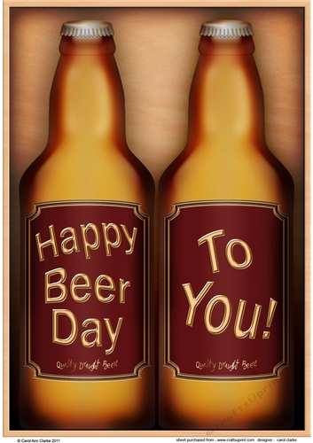 A4 Happy Beerday Beer Bottles Gift Set Card Topper