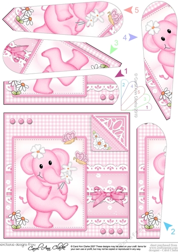Lola Elephant & Lace - Fan Pyramage Topper