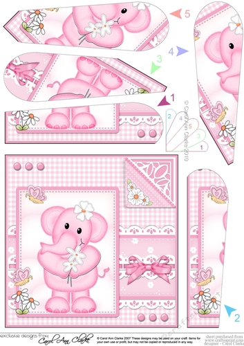 Lola Elephant & Lace - Fan Pyramage Topper