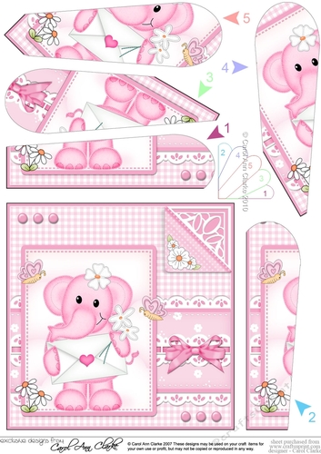 Lola Elephant & Lace - Fan Pyramage Topper