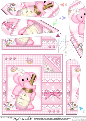 Lola Elephant & Lace - Fan Pyramage Topper