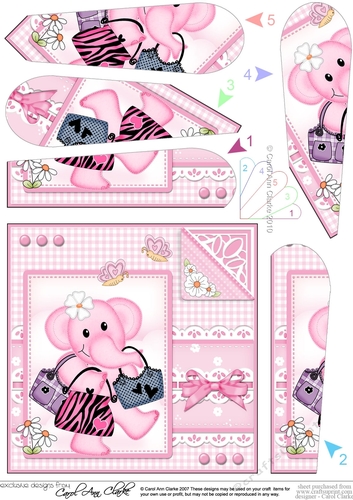Lola Elephant & Lace - Fan Pyramage Topper
