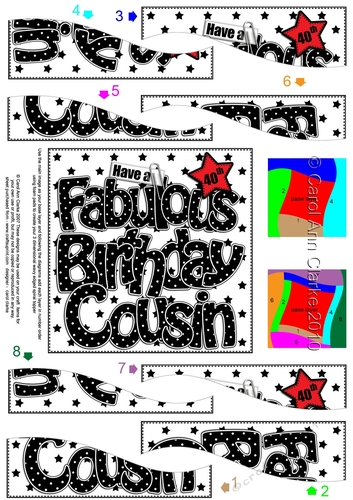 Have a Fabulous 40th Birthday Cousin - Wavy Spiral Side Stacker