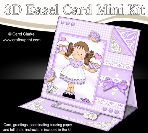 3D Easel Card Mini Kit - Pretty in Lilac - Cute Girlz