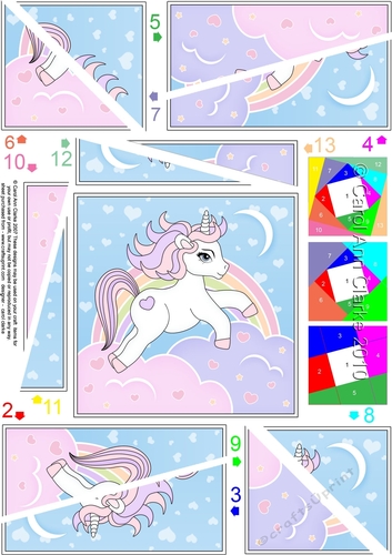 Cute Little Unicorn Twisted Spiral Side Stacker