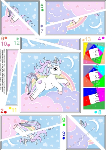 Cute Little Unicorn Twisted Spiral Side Stacker
