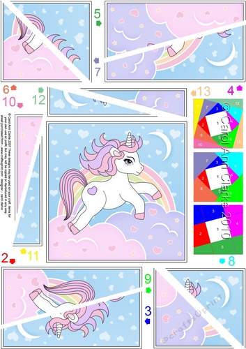Cute Little Unicorn Twisted Spiral Side Stacker