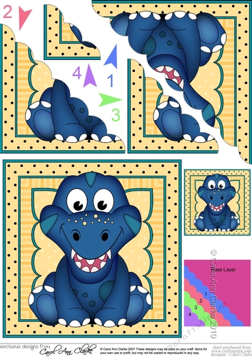 Cute Little Dinosaur Scalloped Corner Stacker