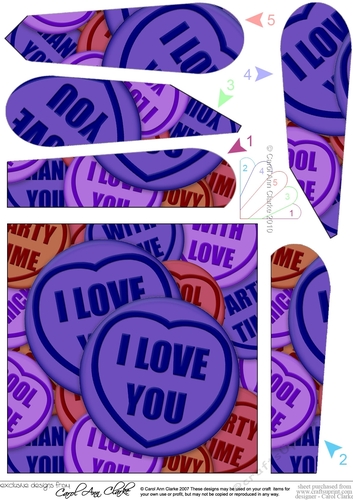 I Love You Sweet Heart Fan Pyramage Topper
