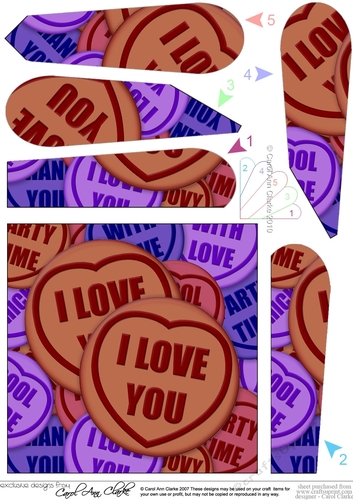 I Love You Sweet Heart Fan Pyramage Topper