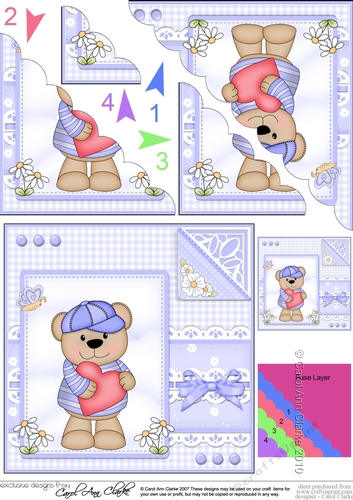 Cute Little Austin Bear - Scalloped Corner Stacker
