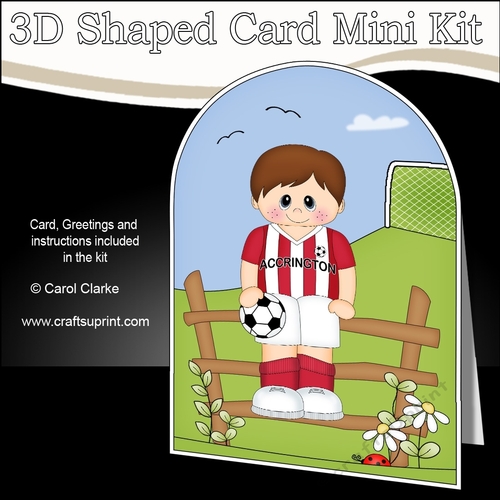 3D Shaped Card Kit - Little Footballer Plays for Accrington