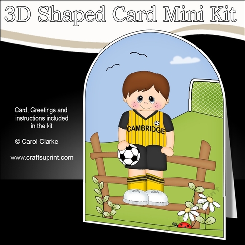 3D Shaped Card Kit - Little Footballer Plays for Cambridge