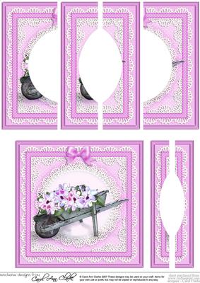 Flower Filled Wheelbarrow Quick Card with Circular Side Stac