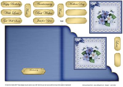 Pretty Viola Cut and Fold Card Corner Card