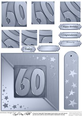 60th Metallic Age Quick Card with Twisted Pyramage