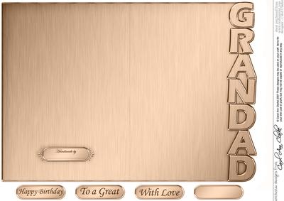 5 x 7 Elegant Metallic Grandad Shaped Card