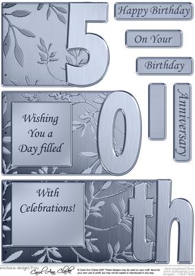 50th Elegant Metallic Book Sheet