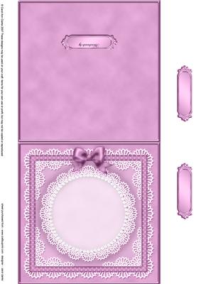Square Pearls, Lace and Ribbon Plain Card Base Landscape For