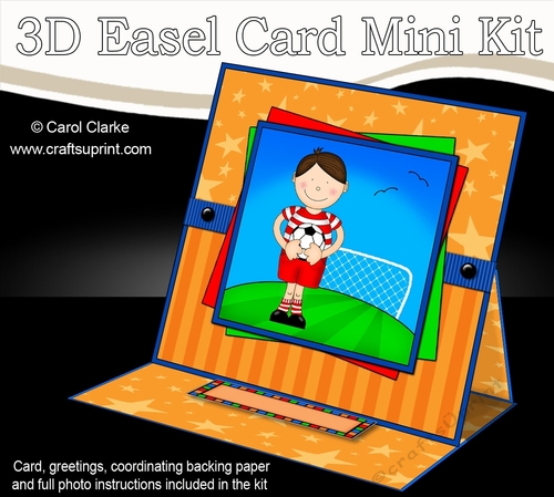 3D Easel Card Mini Kit - Cute Boyz - Footballer Bazil