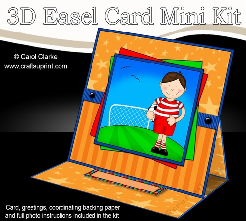 3D Easel Card Mini Kit - Cute Boyz - Footballer Bazil